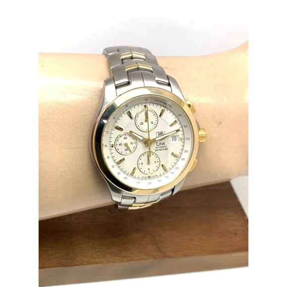 Tag Heuer Men's Watch CJF2150 Swiss Automatic Chronograph 18k Yellow Gold Steel - Picture 11 of 14